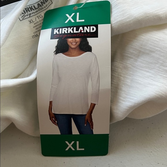 NWT KIRKLAND‎ Signature Ladies' Cotton Slub Tee White - Picture 5 of 5